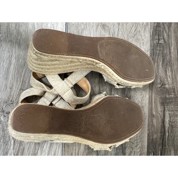 Lucky Brand Margaline Espadrille Wedges 7M 37.5 Natural Canvas - Picture 7 of 8